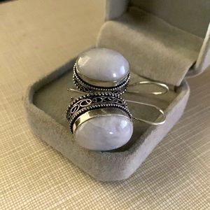 Pretty artisan moonstone dangle earrings